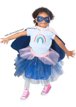 Great Pretenders Super Duper Tutu with Cape & Mask - Navy/Pink, Size 4-6 -Toys Elegant shop great pretenders super duper tutu with cape mask n 5