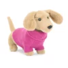 Jellycat Sweater Sausage Dog - Pink -Toys Elegant shop jellycat sweater sausage dog pink