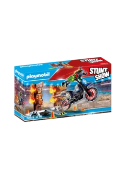 Playmobil 70553 - Stunt Show Motocross with Fiery Wall