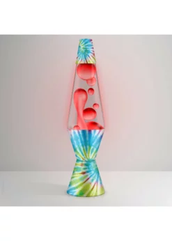 Schylling 14.5" Lava Lamp - Pinwheel Tie Dye, Red/Clear