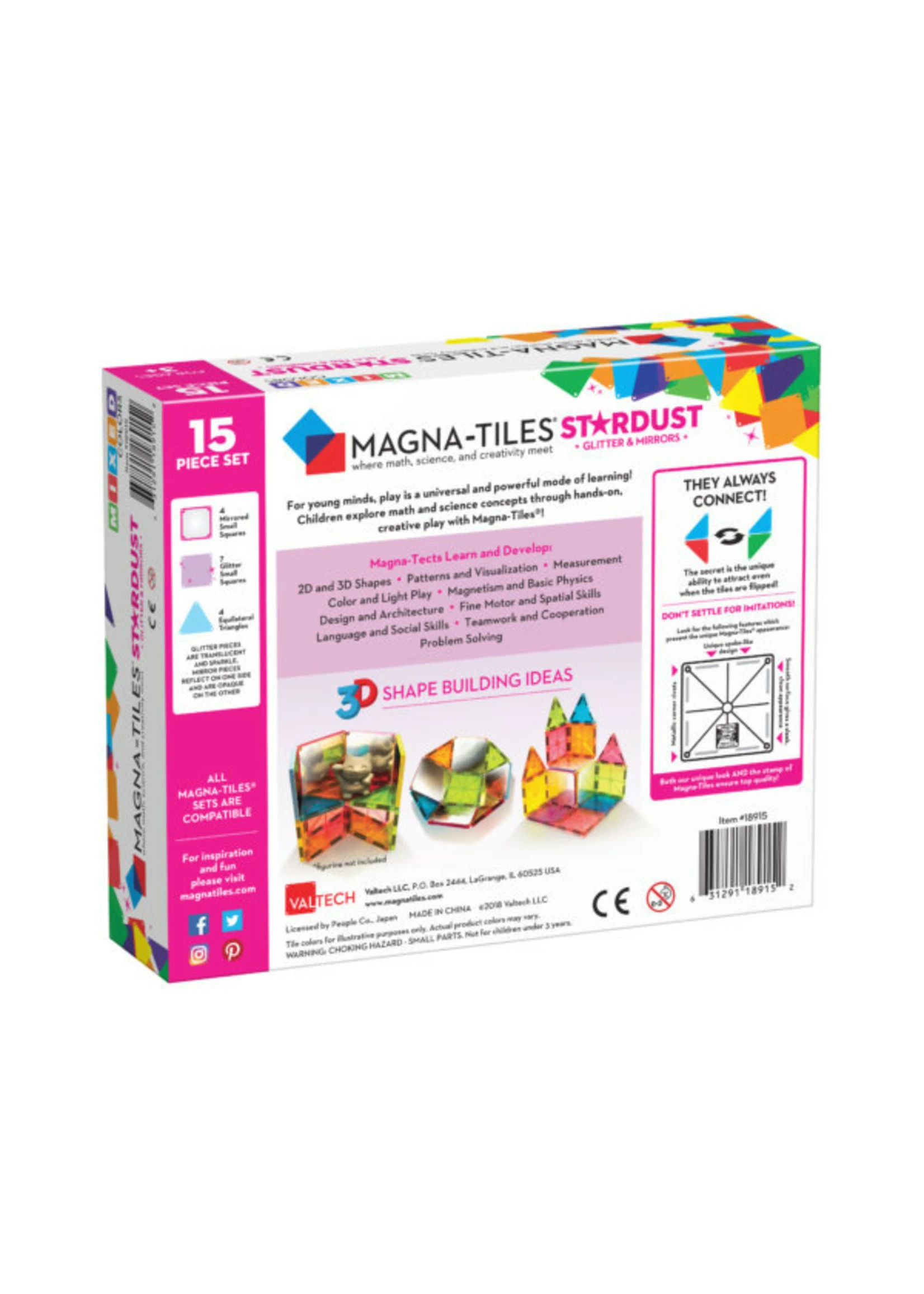 Valtech Magna-Tiles® Stardust 15-Piece Set 4 Valtech Magna-Tiles® Stardust 15-Piece Set - Image 2